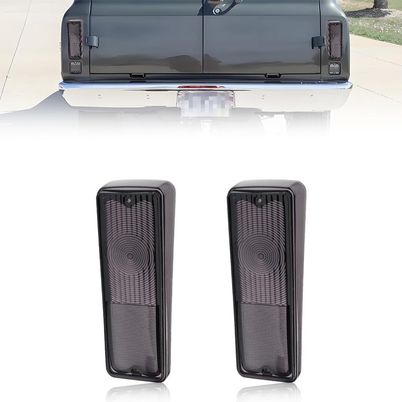 VYNTRAL Tail Light Lamp Lens Compatible with 1967-1972 Chevrol-et Panel Truck (C/K), Chevrol-et Suburban (C/K), GMC Suburban (C/K), Rear Bumper Reflector Light Lens [No Bulbs], 2 PCS, Smoked Lens - Image 1